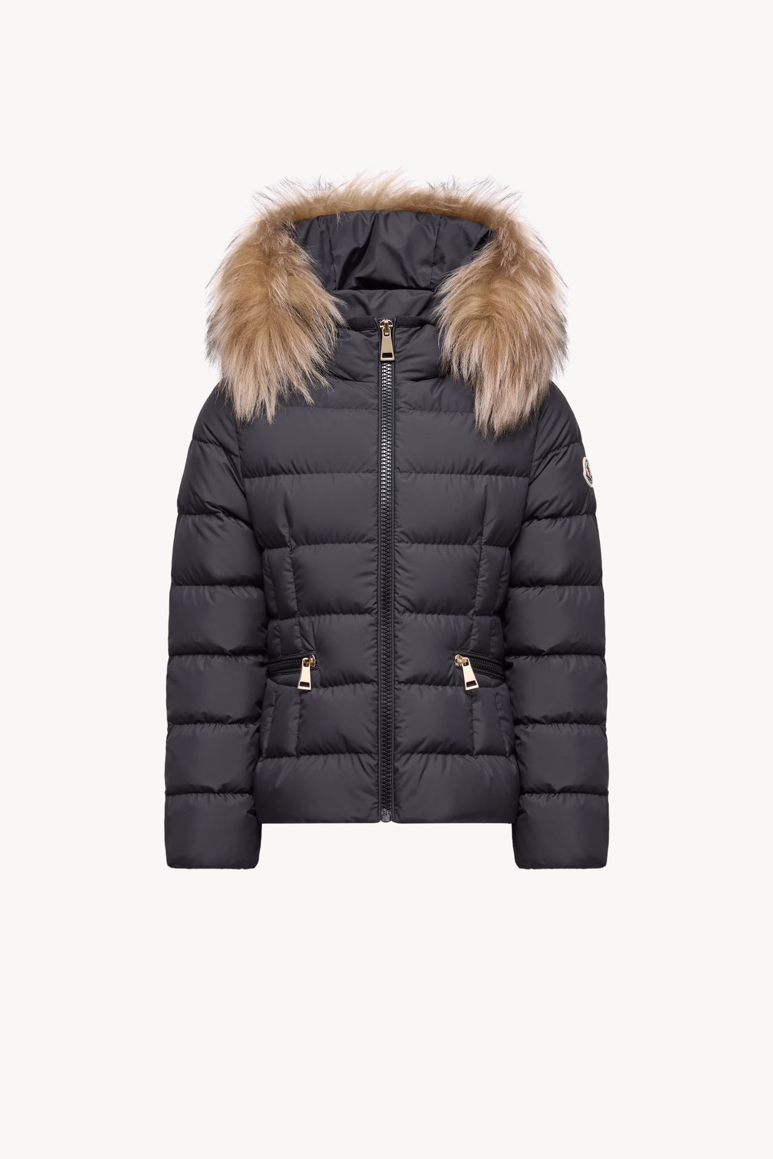 Doudoune à capuche bordée de shearling Boedette Fille Noir Moncler 0